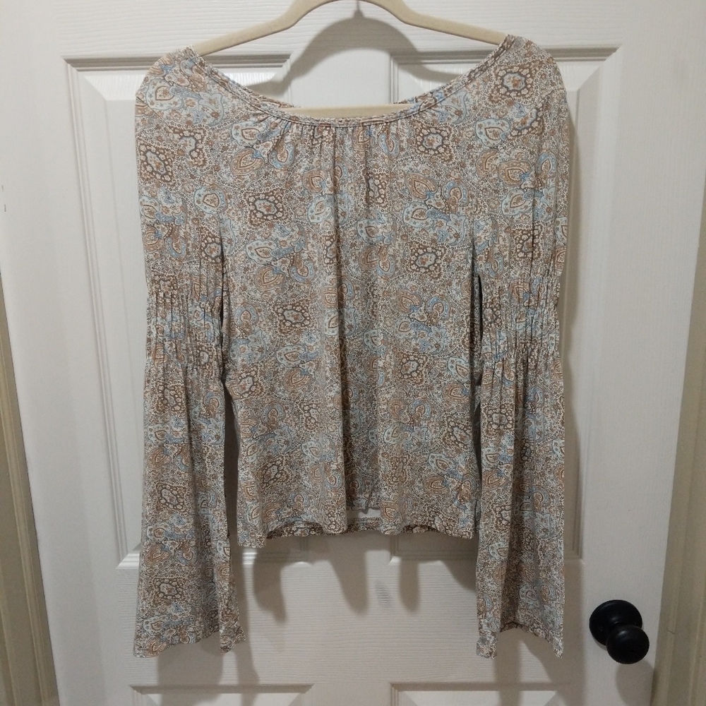 R Express long sleeve bell bottom top size large vintage '90s floral hippie top